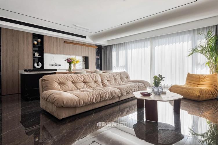 杭州180平米叠墅装修,现代轻奢风格闻博花城装修案例效果图